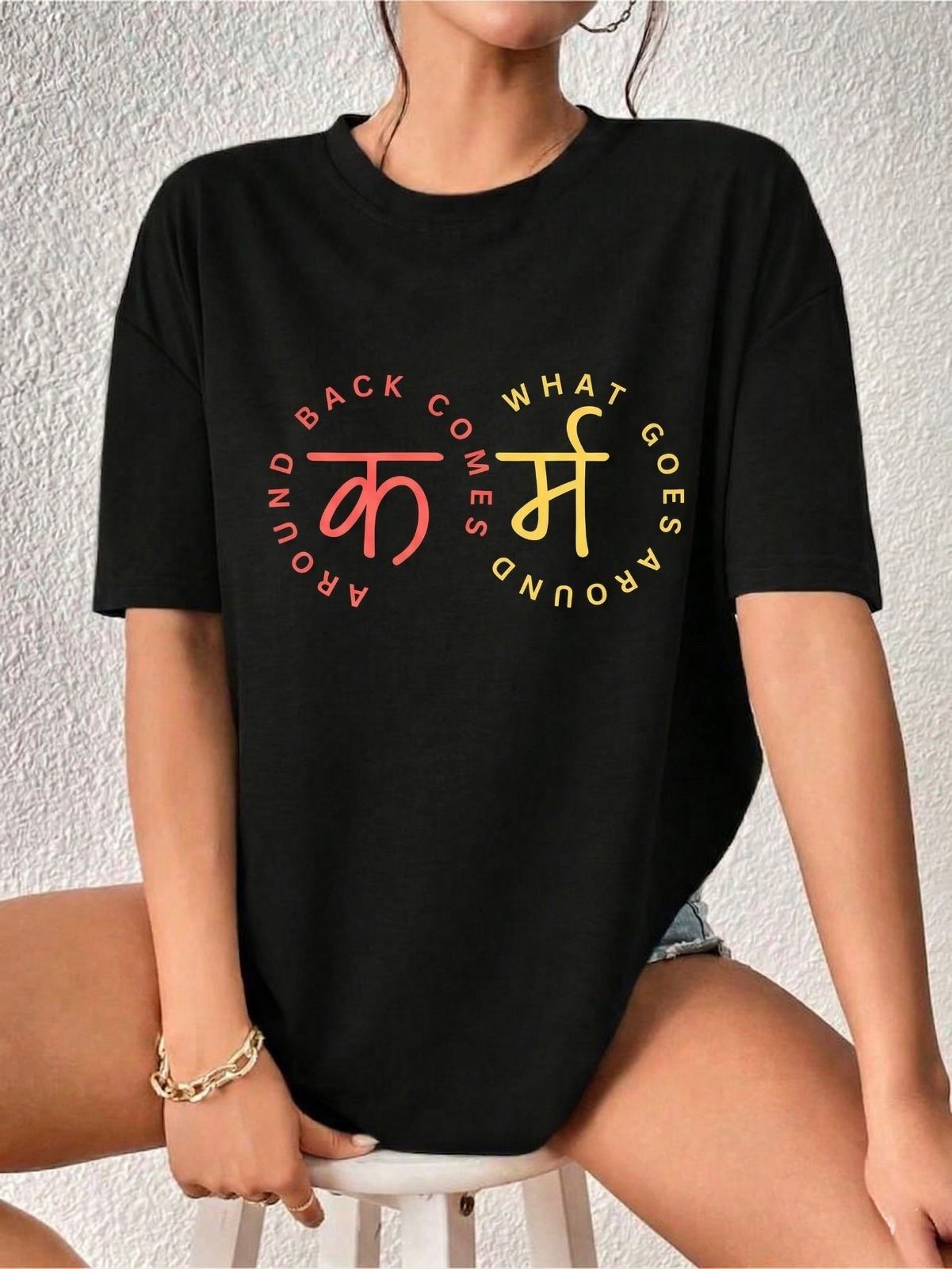 Karm - Oversized black unisex t-shirt